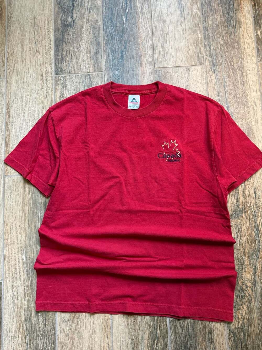 Vintage Canada Toronto Embroidered Red T-Shirt Size L